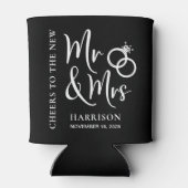 Bruiloft gunst nieuwe Mr. Mrs Black Blikjeskoeler (Achterkant)