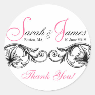  bruiloft gunst of taart doos labels roze