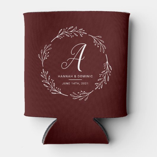 Bruiloft gunst rustieke krans blikjeskoeler (Voorkant)