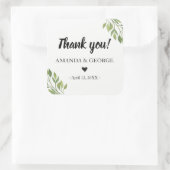 Bruiloft gunst sticker groen botanisch dank u (Tas)