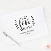 Bruiloft gunst Sticker | Laat de liefde groeien (Envelop)