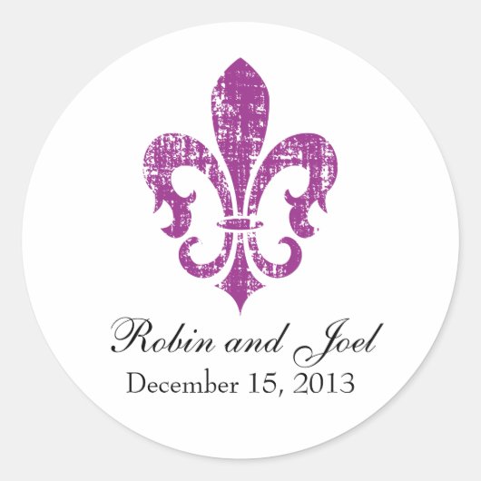 Bruiloft gunst Sticker | New Orleans | Fuschia (Voorkant)