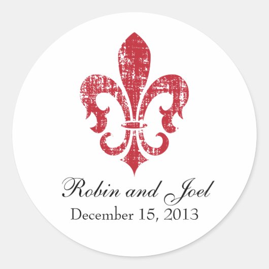 Bruiloft gunst Sticker | New Orleans | Rood (Voorkant)