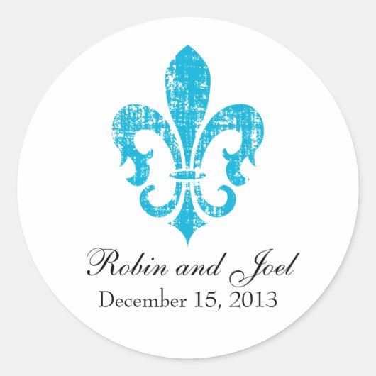 Bruiloft gunst Sticker | New Orleans | turkoois (Voorkant)