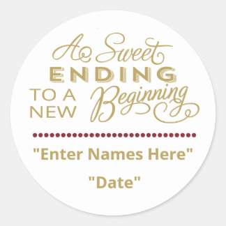 BRUILOFT GUNST STICKER | Sweet Ending Nieuw Begin