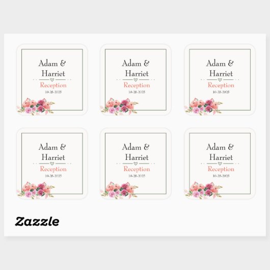 Bruiloft gunst stickers (Vel)