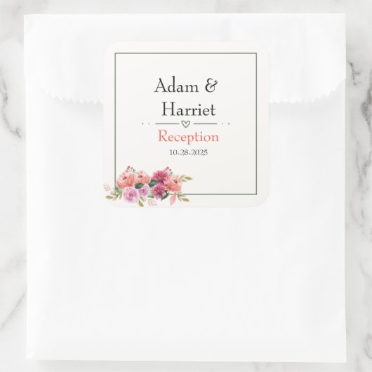 Bruiloft gunst stickers (Tas)