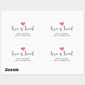 Bruiloft gunst Stickers liefde is zoet (Vel)