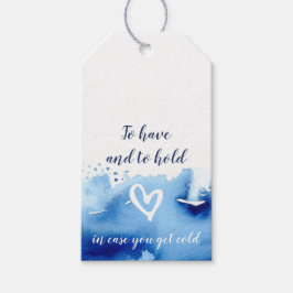 BRUILOFT GUNST stijlvolle marineblauwe waterverf Cadeaulabel