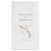 Bruiloft gunst wit goud tekst blad Ouline Klein Cadeauzakje (Achterkant)