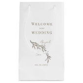 Bruiloft gunst wit goud tekst blad Ouline Klein Cadeauzakje (Voorkant)