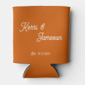 Bruiloft gunsten gebrand Sinaasappel minimalistisc Blikjeskoeler (Voorkant)