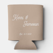 Bruiloft gunsten Latte minimalistisch script Blikjeskoeler (Achterkant)