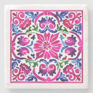 Bruiloft gunsten Roze blauw Mexicaans Talavera teg Stenen Onderzetter