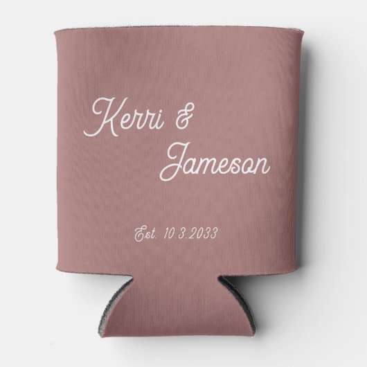 Bruiloft gunsten woestijn Roos minimalistisch scri Blikjeskoeler (Voorkant)