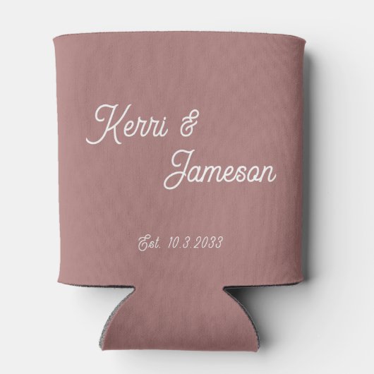 Bruiloft gunsten woestijn Roos minimalistisch scri Blikjeskoeler (Achterkant)