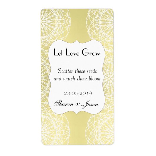 Bruiloft gunsten zaad pakket labels laten liefde g (Voorkant)