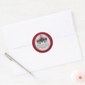 bruiloft gunsten zilveren olifanten koninklijke kr ronde sticker (Envelop)