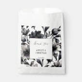 Bruiloft gunsten zwart en wit bedankzakje (Voorkant)