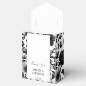 Bruiloft gunsten zwart en wit bloemen bedankdoosjes (Geopend)