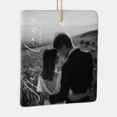 Bruiloft Haar Geloften Foto Keepsake Keramisch Ornament (Rechts)