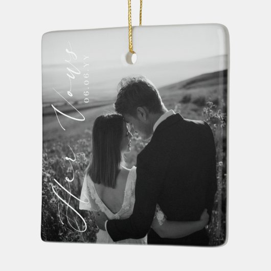Bruiloft Haar Geloften Foto Keepsake Keramisch Ornament (Links)