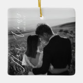 Bruiloft Haar Geloften Foto Keepsake Keramisch Ornament (Voorkant)