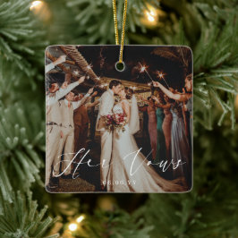 Bruiloft Haar Geloften Foto Keepsake Keramisch Ornament
