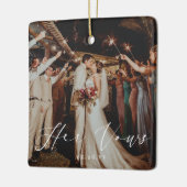 Bruiloft Haar Geloften Foto Keepsake Keramisch Ornament (Links)