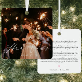 Bruiloft Haar Geloften Foto Keepsake Metal Ornamen Metalen Ornament