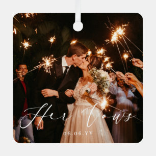 Bruiloft Haar Geloften Foto Keepsake Metal Ornamen Metalen Ornament