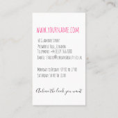 Bruiloft Haar Stylist Zwart Wit Wavy Hair Floral Visitekaartje (Achterkant)