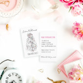 Bruiloft Haar Stylist Zwart Wit Wavy Hair Floral Visitekaartje