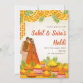 Bruiloft Haldi uitnodigingen Digitale Pithi uitnod (Voorkant)