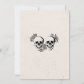 Bruiloft Halloween Gothic Skull  Invite Kaart (Achterkant)