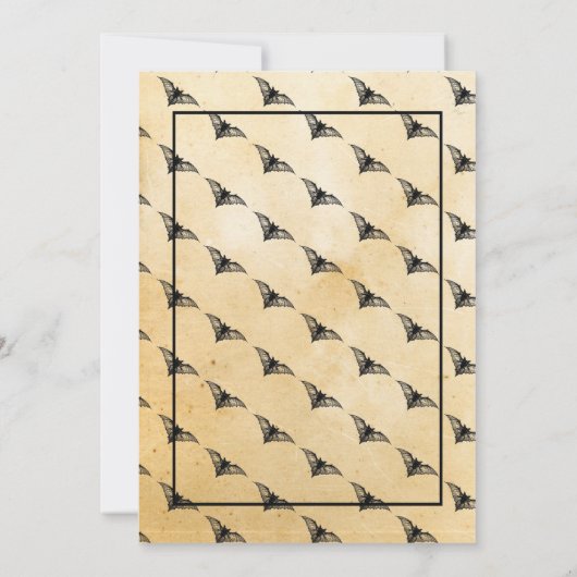 Bruiloft Halloween Gotisch Lijst vleermuizen Kaart (Achterkant)
