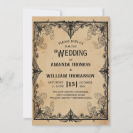 bruiloft Halloween  horror Gotisch Lijst cool Kaart