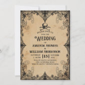 bruiloft Halloween  horror Gotisch Lijst plezier Kaart (Voorkant)