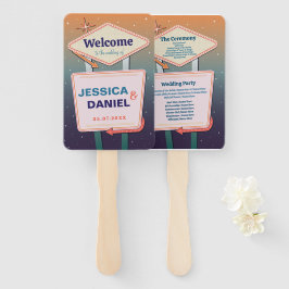 Bruiloft Hand Fan Las Vegas Programma Casino Handwaaier