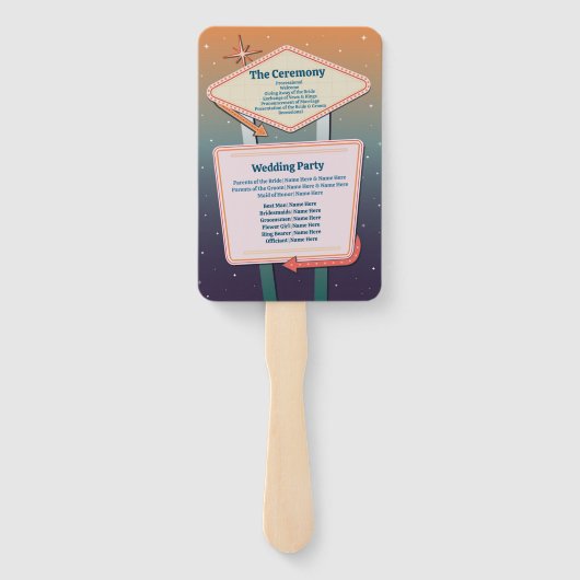 Bruiloft Hand Fan Las Vegas Programma Casino Handwaaier (Achterkant)