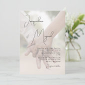 Bruiloft Hand Foto Geen Ouders Bruiloft Kaart (Staand voorkant)