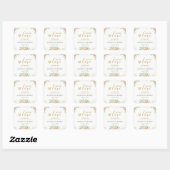 Bruiloft Hand Sanitizer labels bloemen en goud (Vel)