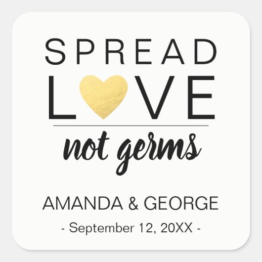 Bruiloft Hand Sanitizer labels Gepersonaliseerd go (Voorkant)