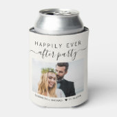 Bruiloft Happily Ever After Feest Foto Crème Blikjeskoeler (Blikje Voorkant)