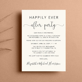 Bruiloft Happily Ever After Feest Receptie Crème Kaart