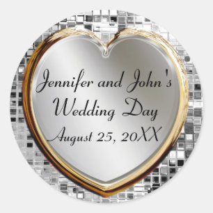 Bruiloft hart en pailletten Stickers