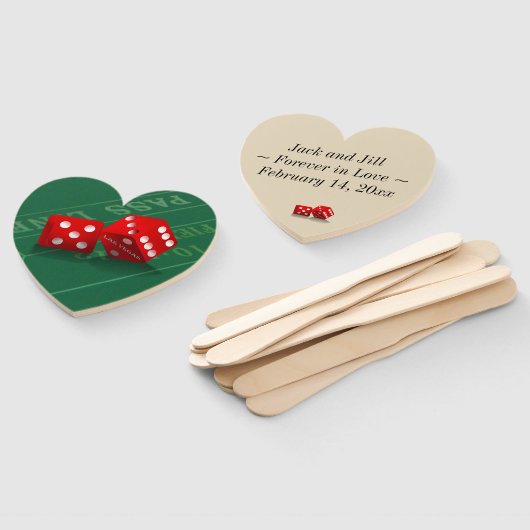 Bruiloft Hart Keepsake - Las Vegas Dice on Craps Handwaaier (Niet-gemonteerd)