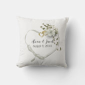 Bruiloft Hart Lint en Ringen Kussen (Voorkant)