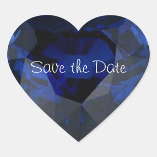 Bruiloft Hart Saffier Sticker