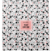 Bruiloft Hart Schets Beste Liefde Geschenk Douchem Douchegordijn (Voorkant)